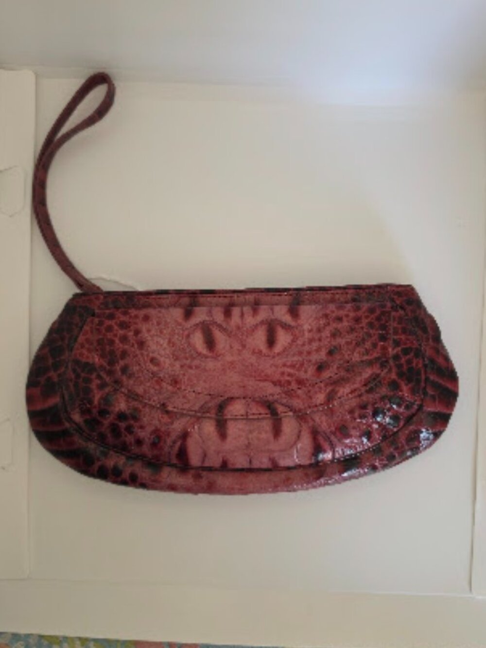 Brahmin Envelop Style Croc Clutch